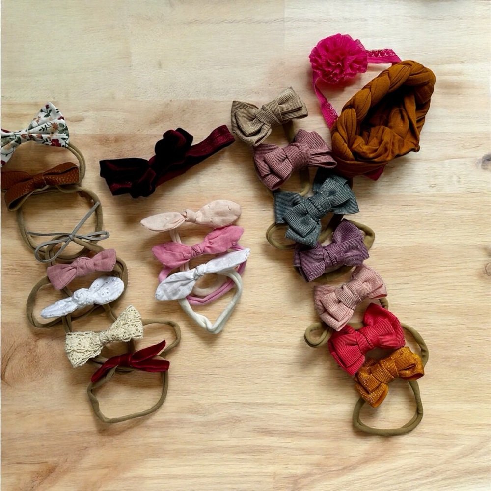 Assorted Baby Bow Headbands - 20 Count